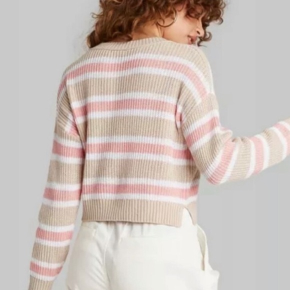 Wild Fable Striped Cropped Sweater - Picture 2 of 6
